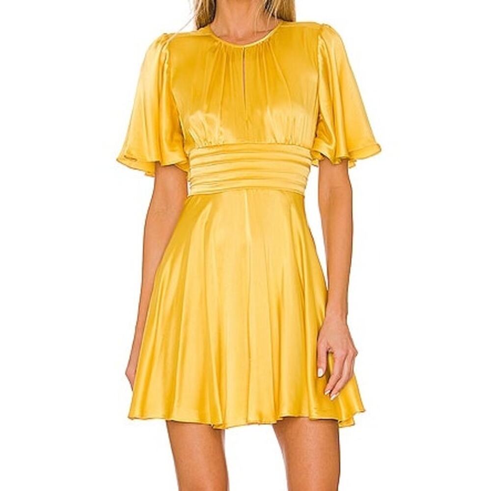 Amanda Uprichard Raya Dress in Yellow Women's Size Small New Without Tags